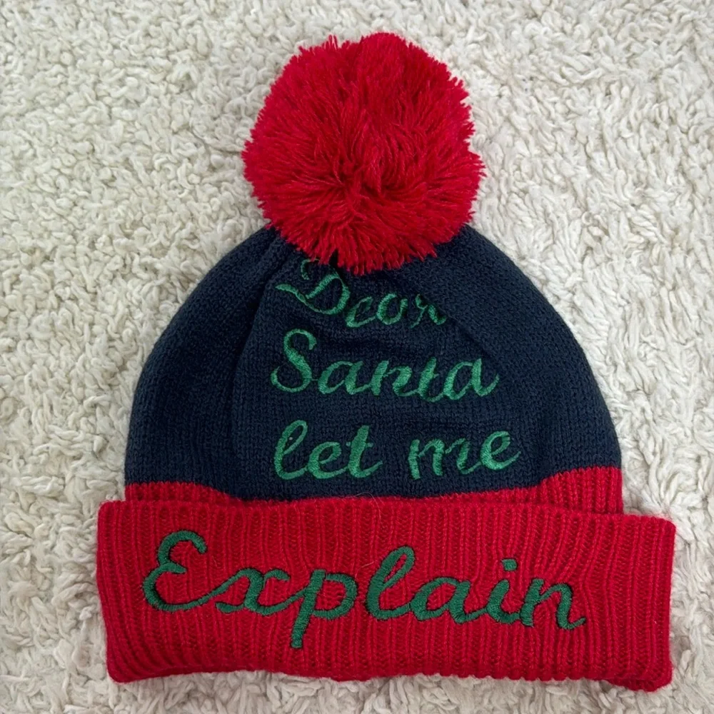 Modern Heritage Christmas Beanie Kids One Size Navy Blue Red Green